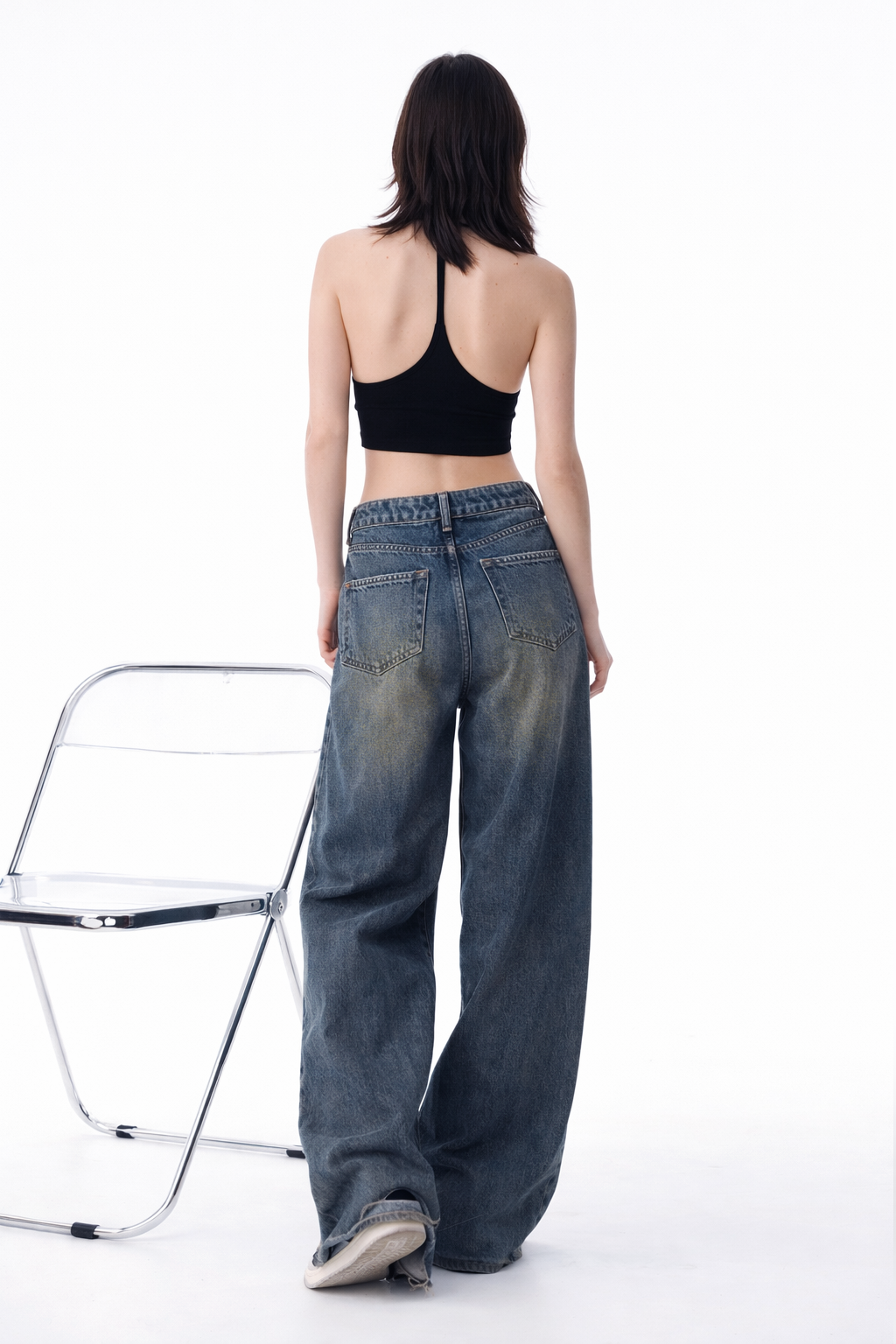 Off Beat Distressed Blue Baggy Jeans — image 4