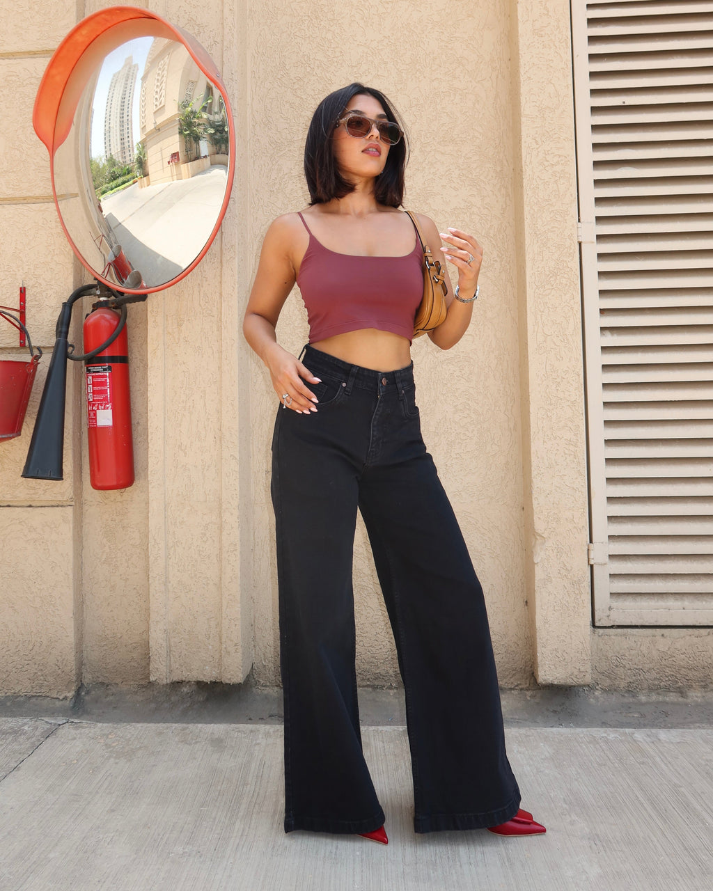 Onyx Black Stone Wash Wide Leg High Rise Jeans — image 6
