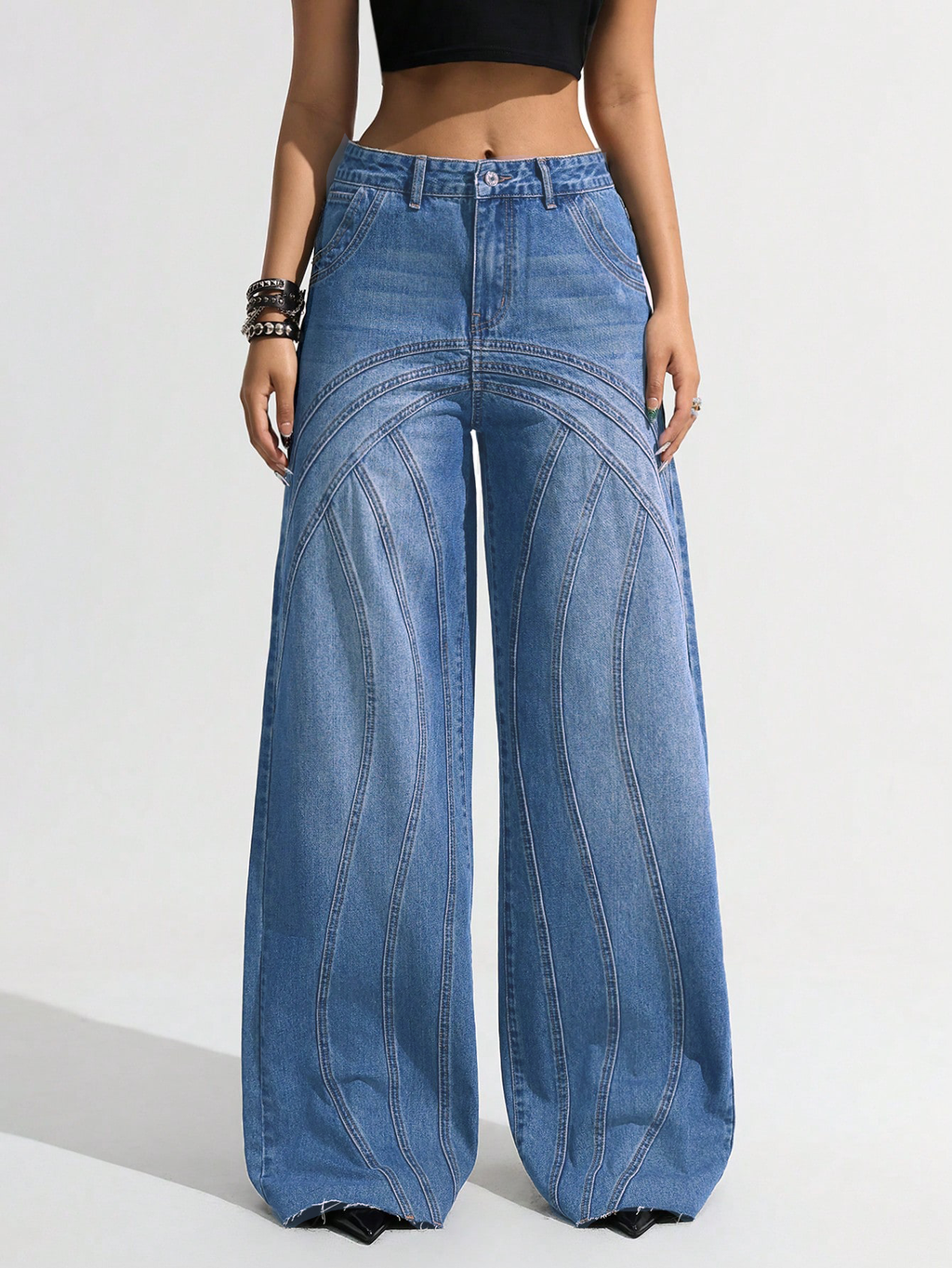 Pannel Play Wide Leg Jeans — image 1