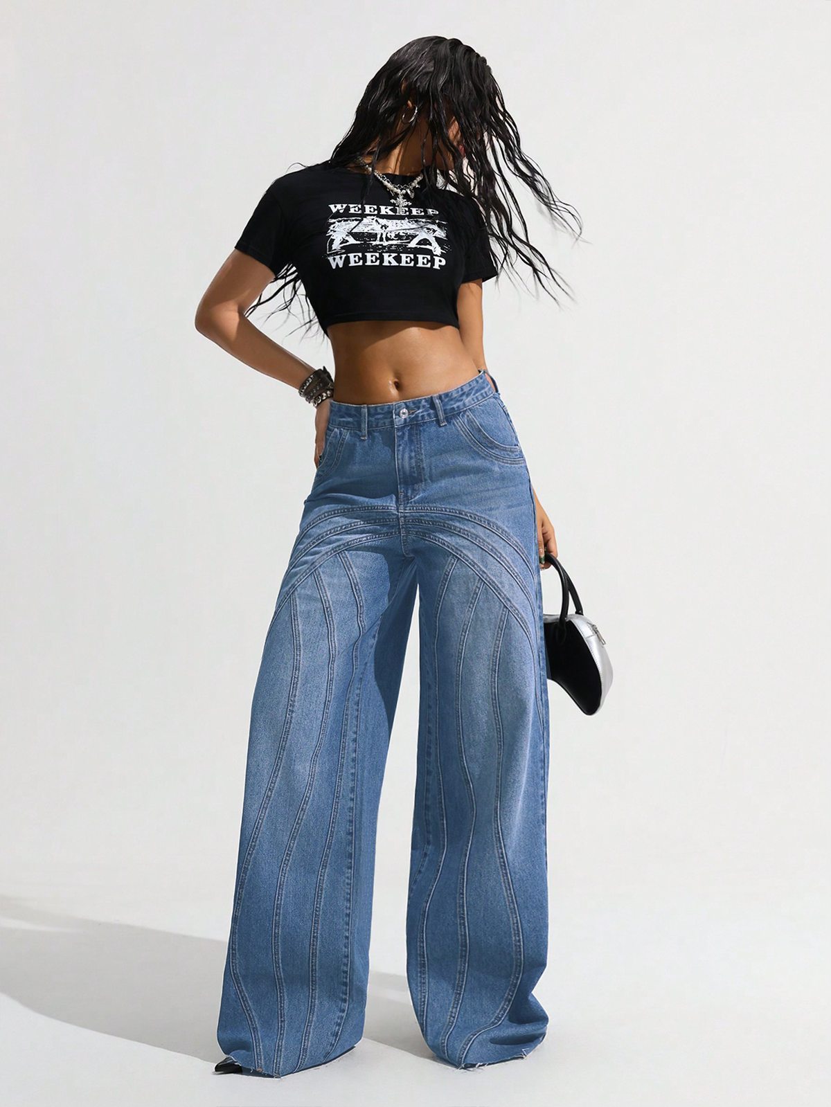 Pannel Play Wide Leg Jeans — image 2