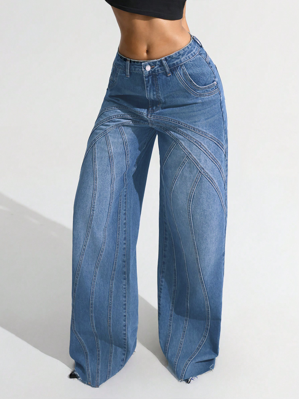 Pannel Play Wide Leg Jeans — image 6