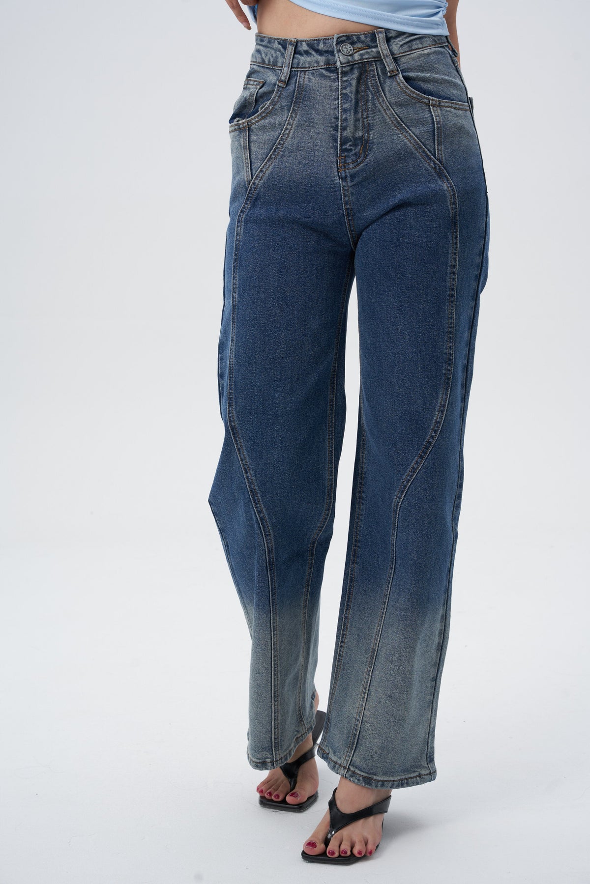 Shadow Indigo Ombre Straight Jeans — image 3