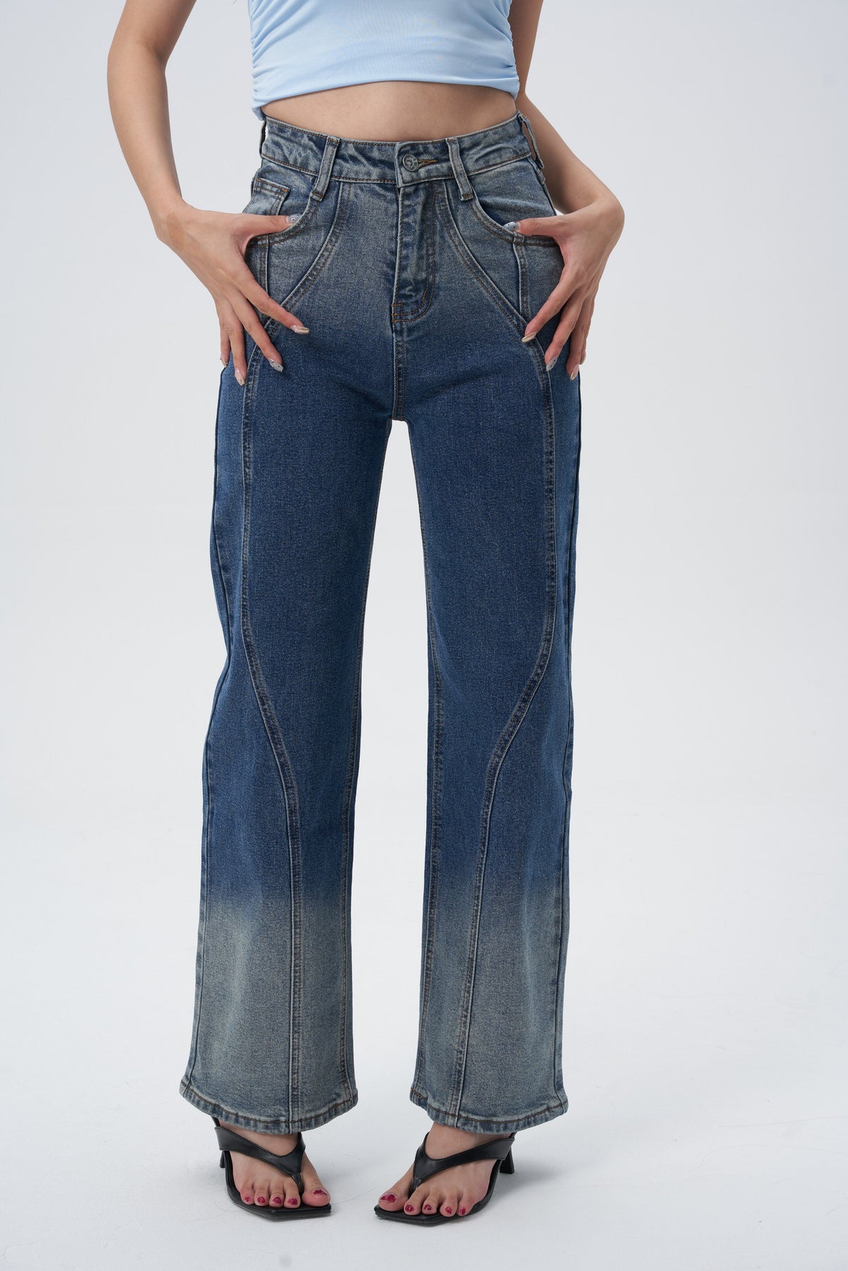 Shadow Indigo Ombre Straight Jeans — image 5