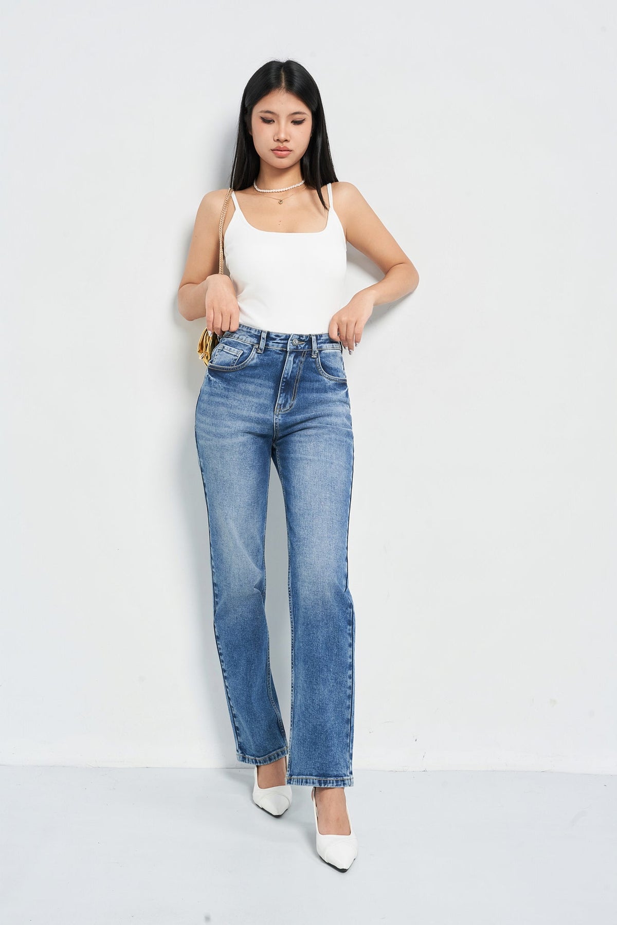 Sleek Tailored Straight Fit Jeans — image 1
