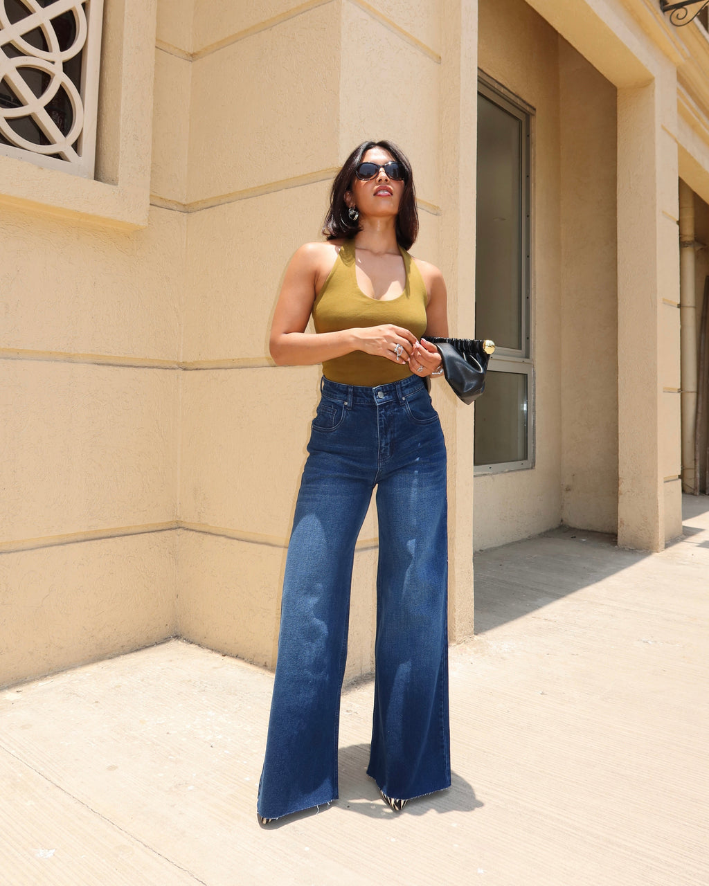 Twilight Blue Raw Hem Wide Leg Jeans — image 6