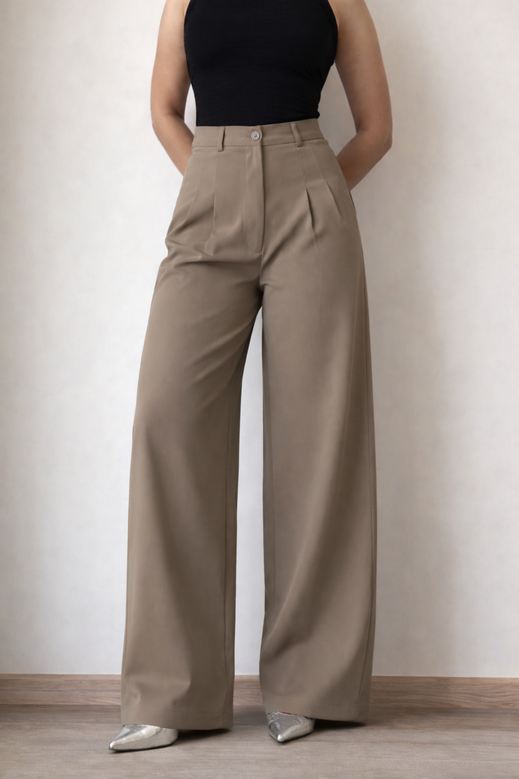 Ultimate Flow Wide Leg Pants in Sand — front view