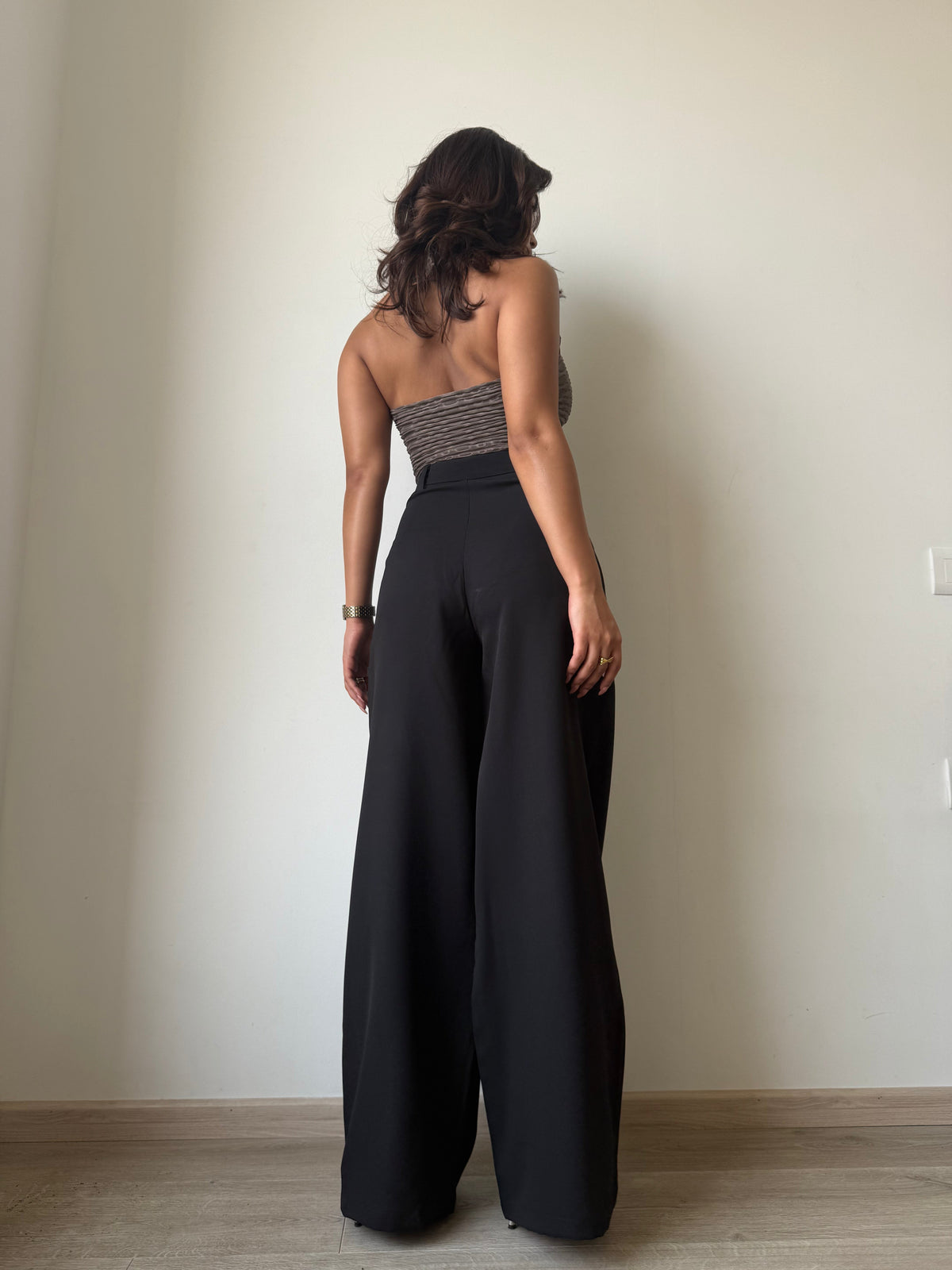 Ultimate Flow Wide Leg Pants in Black — back view