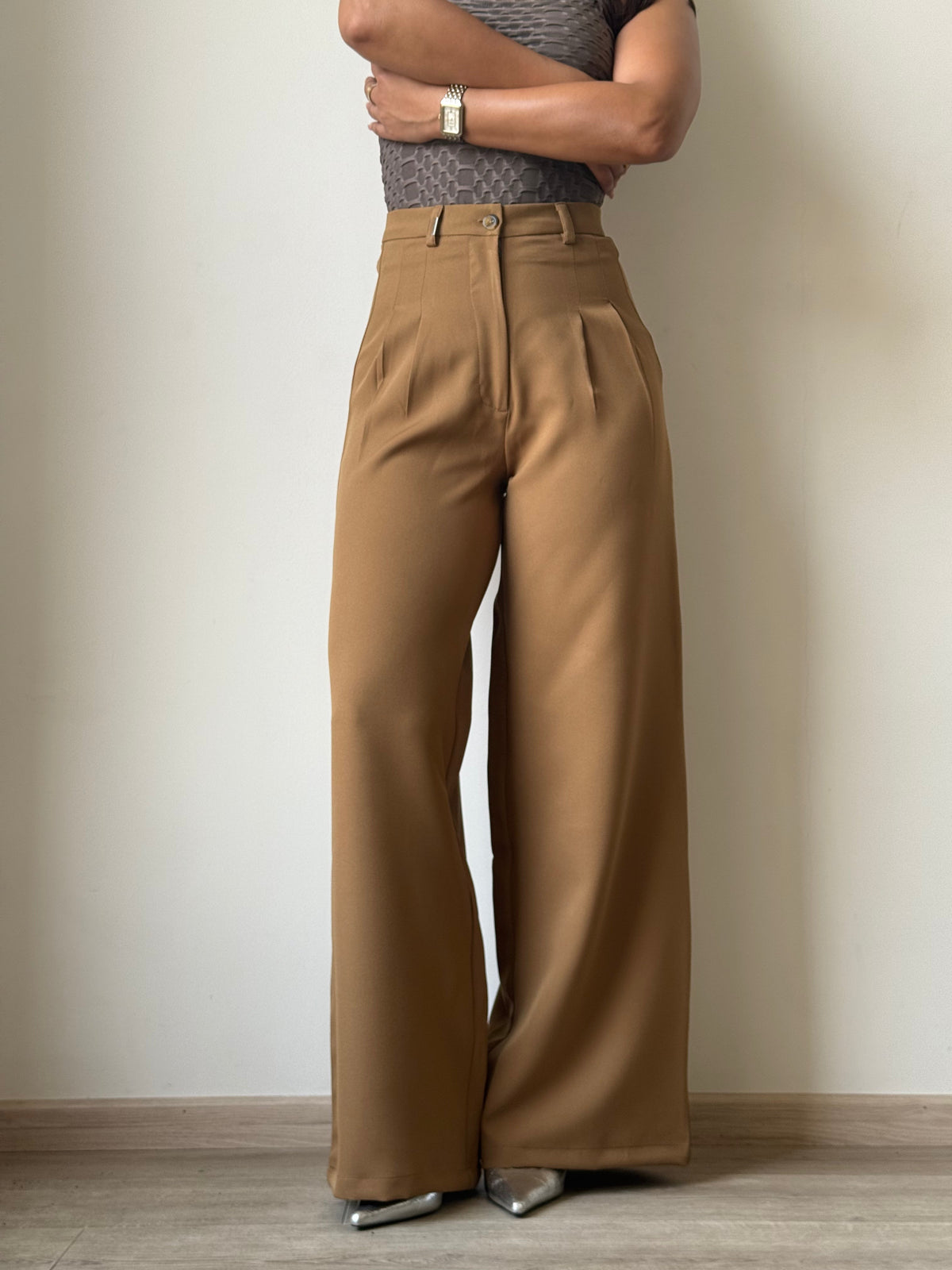 Ultimate Flow Wide Leg Pants in Oakwood — front view