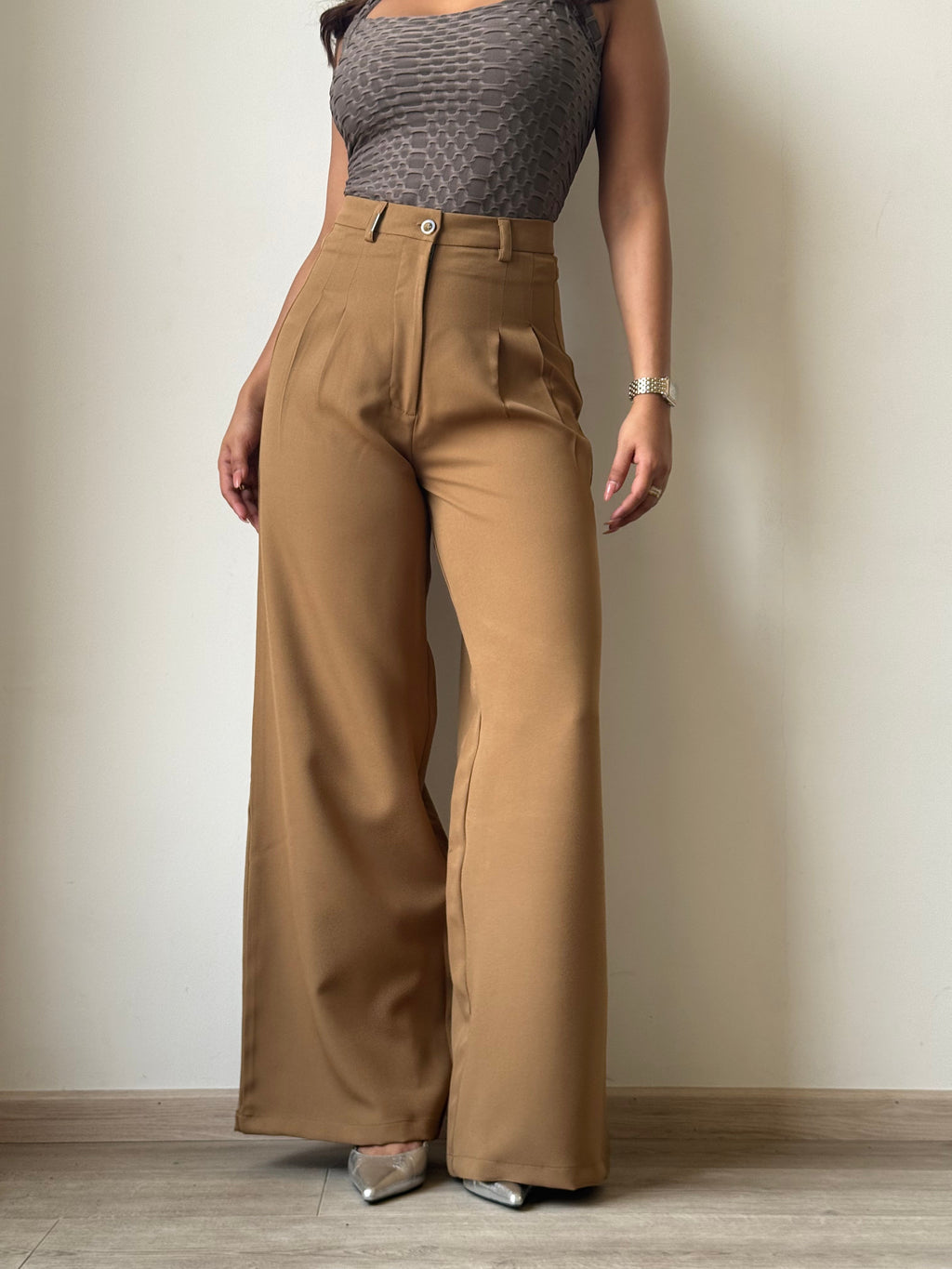 Ultimate Flow Wide Leg Pants in Oakwood — full-length front view