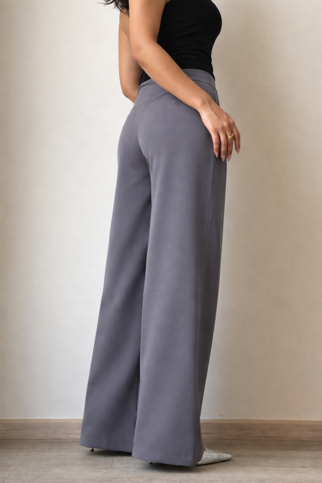 Ultimate Flow Wide Leg Pants in Grey — side view